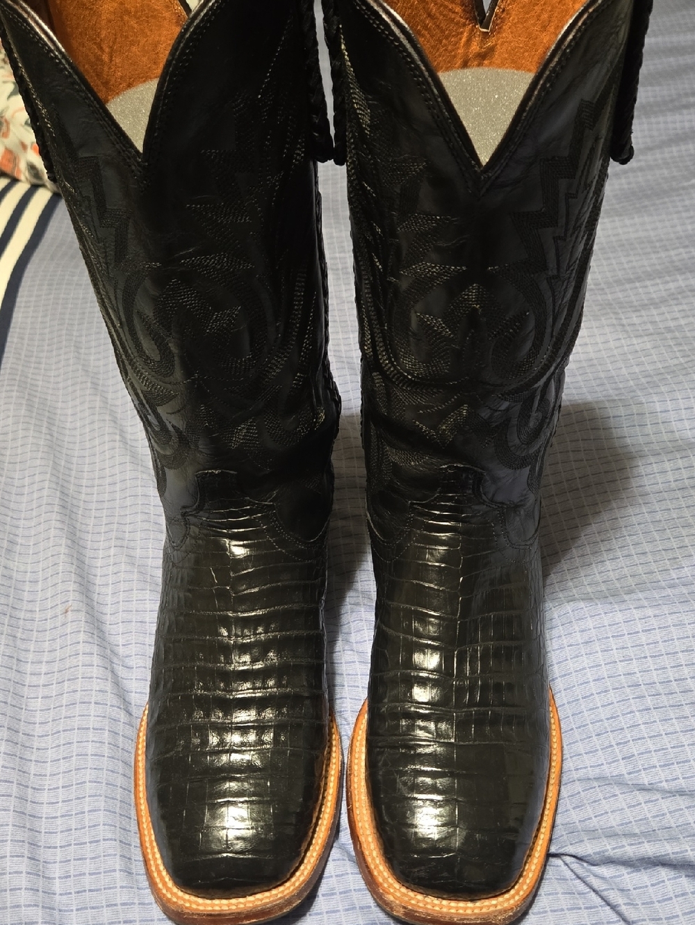 Lucchese Caiman Belly Western Boots